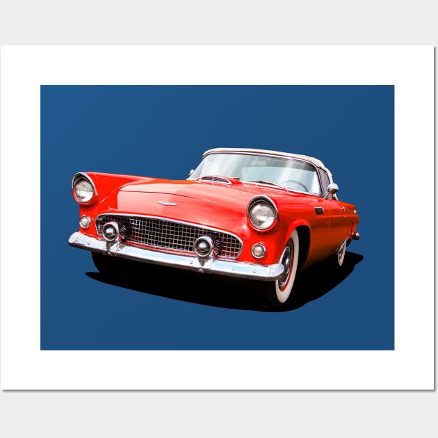 1956 Ford Thunderbird in red Wall Art by candcretro